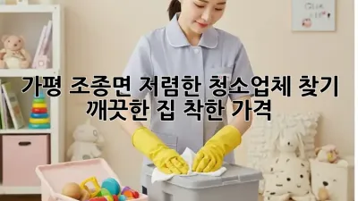 가평 조종면 저렴한 청소업체 찾기: 깨끗한 집, 착한 가격
